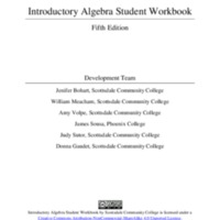 Introductory Algebra Student Workbook