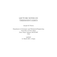 Lecture Notes  on Thermodynamics